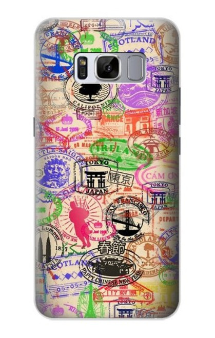 W3904 Travel Stamps Funda Carcasa Case y Caso Del Tirón Funda para Samsung Galaxy S8