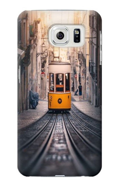 W3867 Trams in Lisbon Funda Carcasa Case y Caso Del Tirón Funda para Samsung Galaxy S7 Edge