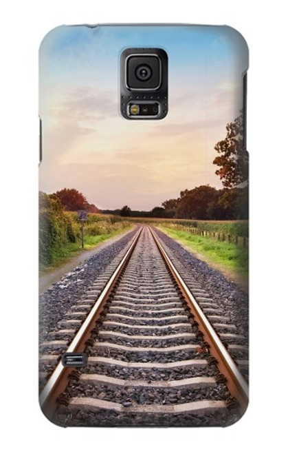 W3866 Railway Straight Train Track Funda Carcasa Case y Caso Del Tirón Funda para Samsung Galaxy S5