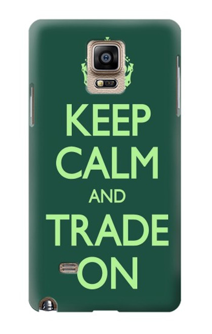 W3862 Keep Calm and Trade On Funda Carcasa Case y Caso Del Tirón Funda para Samsung Galaxy Note 4