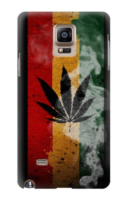 W3890 Reggae Rasta Flag Smoke Funda Carcasa Case y Caso Del Tirón Funda para Samsung Galaxy Note 4