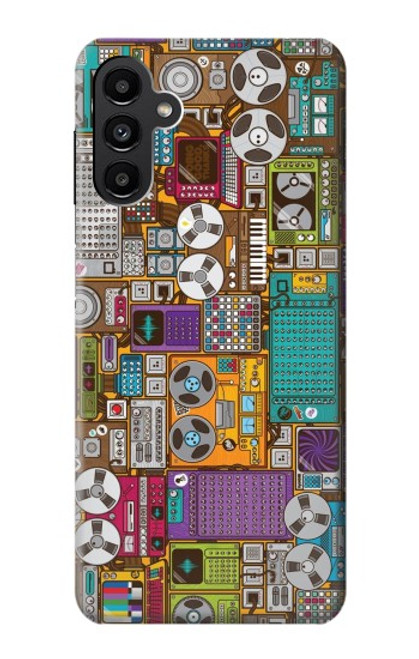 W3879 Retro Music Doodle Funda Carcasa Case y Caso Del Tirón Funda para Samsung Galaxy A13 5G