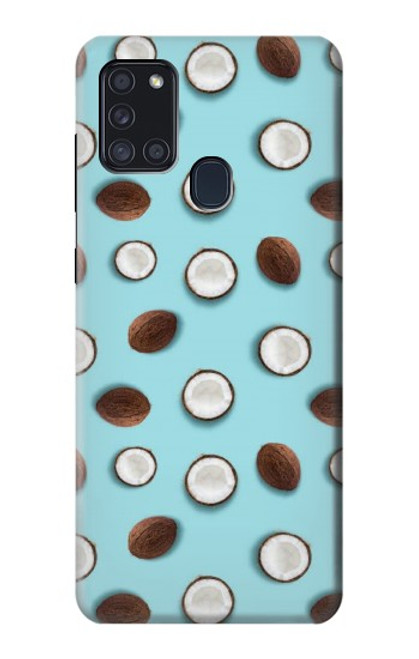 W3860 Coconut Dot Pattern Funda Carcasa Case y Caso Del Tirón Funda para Samsung Galaxy A21s