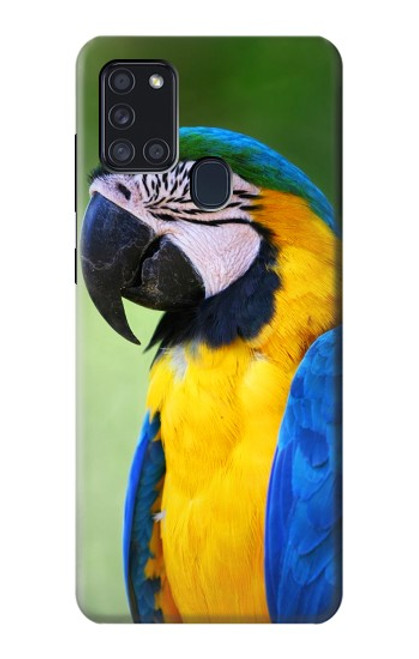 W3888 Macaw Face Bird Funda Carcasa Case y Caso Del Tirón Funda para Samsung Galaxy A21s