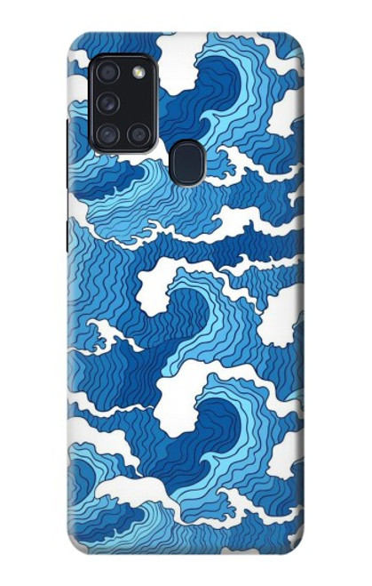 W3901 Aesthetic Storm Ocean Waves Funda Carcasa Case y Caso Del Tirón Funda para Samsung Galaxy A21s
