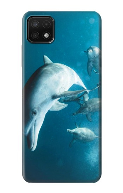 W3878 Dolphin Funda Carcasa Case y Caso Del Tirón Funda para Samsung Galaxy A22 5G