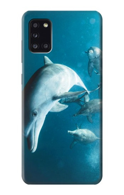 W3878 Dolphin Funda Carcasa Case y Caso Del Tirón Funda para Samsung Galaxy A31