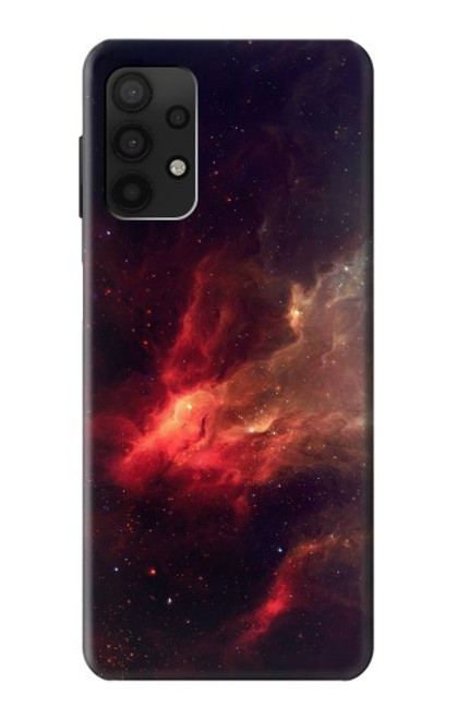 W3897 Red Nebula Space Funda Carcasa Case y Caso Del Tirón Funda para Samsung Galaxy A32 4G