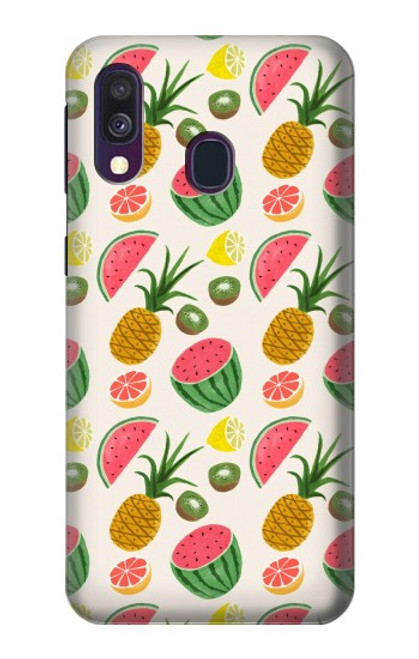 W3883 Fruit Pattern Funda Carcasa Case y Caso Del Tirón Funda para Samsung Galaxy A40