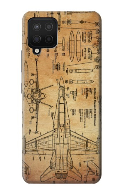 W3868 Aircraft Blueprint Old Paper Funda Carcasa Case y Caso Del Tirón Funda para Samsung Galaxy A42 5G