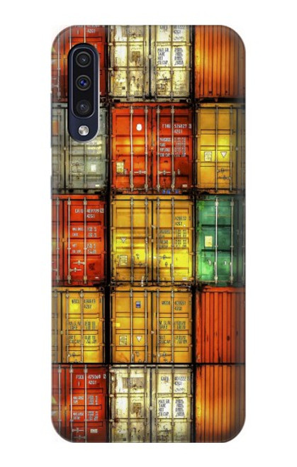 W3861 Colorful Container Block Funda Carcasa Case y Caso Del Tirón Funda para Samsung Galaxy A50