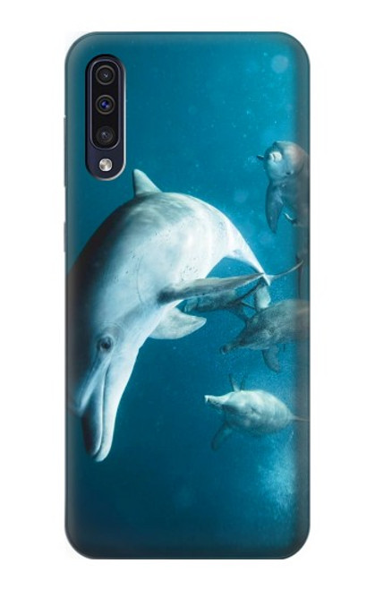 W3878 Dolphin Funda Carcasa Case y Caso Del Tirón Funda para Samsung Galaxy A50