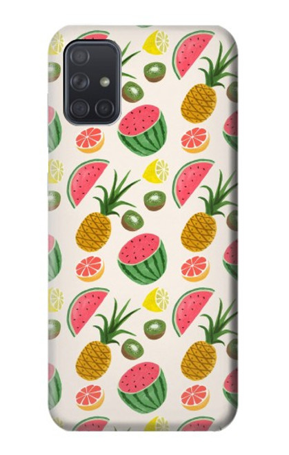 W3883 Fruit Pattern Funda Carcasa Case y Caso Del Tirón Funda para Samsung Galaxy A71 5G