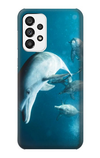 W3878 Dolphin Funda Carcasa Case y Caso Del Tirón Funda para Samsung Galaxy A73 5G