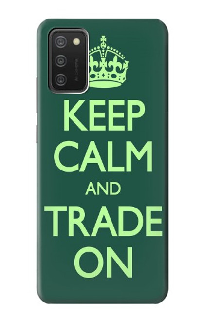 W3862 Keep Calm and Trade On Funda Carcasa Case y Caso Del Tirón Funda para Samsung Galaxy A03S