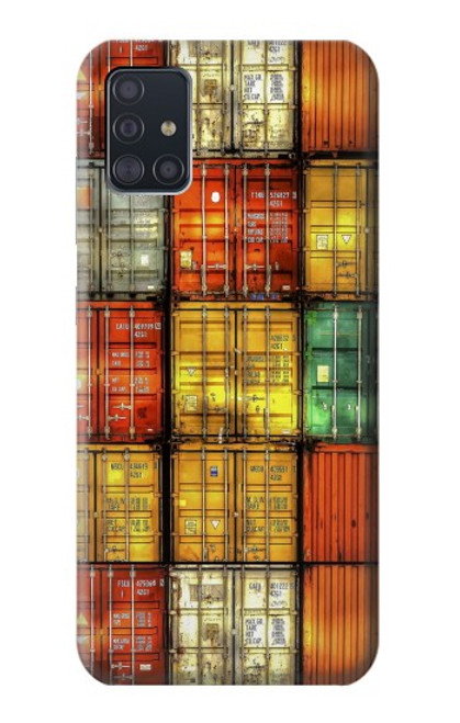 W3861 Colorful Container Block Funda Carcasa Case y Caso Del Tirón Funda para Samsung Galaxy A51