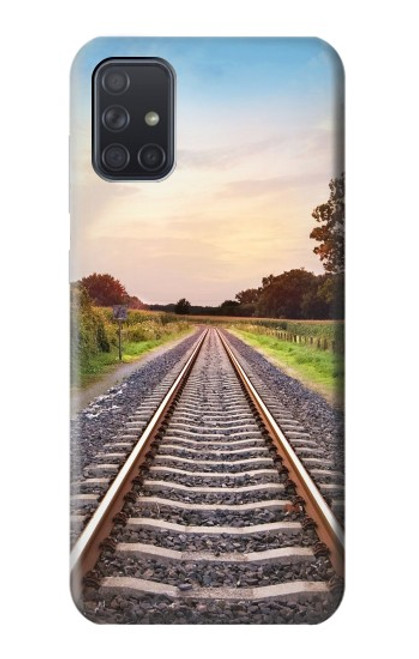 W3866 Railway Straight Train Track Funda Carcasa Case y Caso Del Tirón Funda para Samsung Galaxy A71