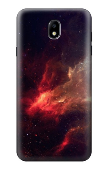 W3897 Red Nebula Space Funda Carcasa Case y Caso Del Tirón Funda para Samsung Galaxy J7 (2018), J7 Aero, J7 Top, J7 Aura, J7 Crown, J7 Refine, J7 Eon, J7 V 2nd Gen, J7 Star
