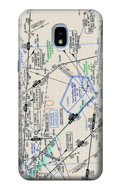 W3882 Flying Enroute Chart Funda Carcasa Case y Caso Del Tirón Funda para Samsung Galaxy J3 (2018), J3 Star, J3 V 3rd Gen, J3 Orbit, J3 Achieve, Express Prime 3, Amp Prime 3