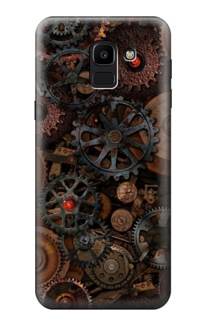 W3884 Steampunk Mechanical Gears Funda Carcasa Case y Caso Del Tirón Funda para Samsung Galaxy J6 (2018)