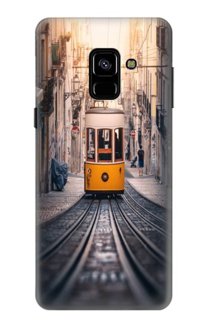 W3867 Trams in Lisbon Funda Carcasa Case y Caso Del Tirón Funda para Samsung Galaxy A8 (2018)