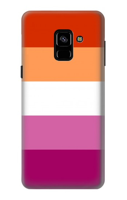 W3887 Lesbian Pride Flag Funda Carcasa Case y Caso Del Tirón Funda para Samsung Galaxy A8 (2018)