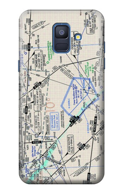 W3882 Flying Enroute Chart Funda Carcasa Case y Caso Del Tirón Funda para Samsung Galaxy A6 (2018)