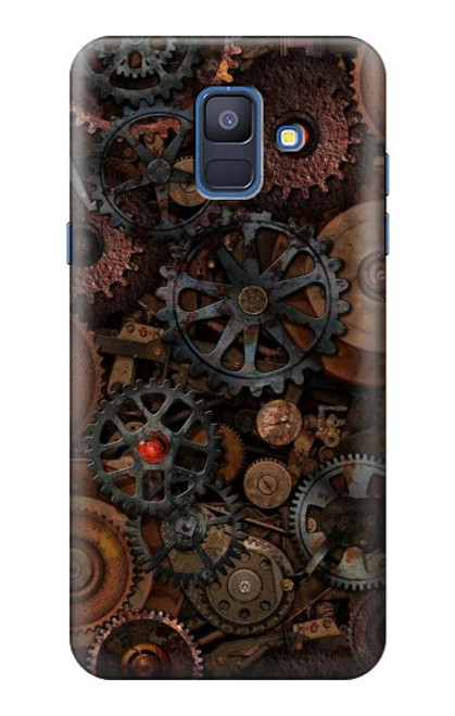 W3884 Steampunk Mechanical Gears Funda Carcasa Case y Caso Del Tirón Funda para Samsung Galaxy A6 (2018)
