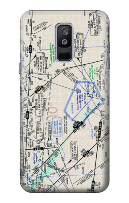 W3882 Flying Enroute Chart Funda Carcasa Case y Caso Del Tirón Funda para Samsung Galaxy A6+ (2018), J8 Plus 2018, A6 Plus 2018