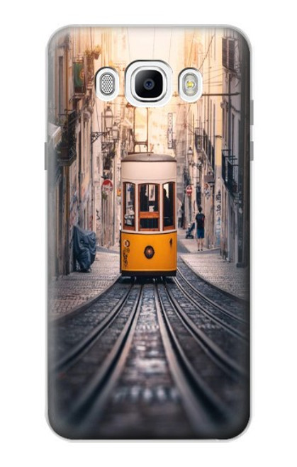 W3867 Trams in Lisbon Funda Carcasa Case y Caso Del Tirón Funda para Samsung Galaxy J7 (2016)