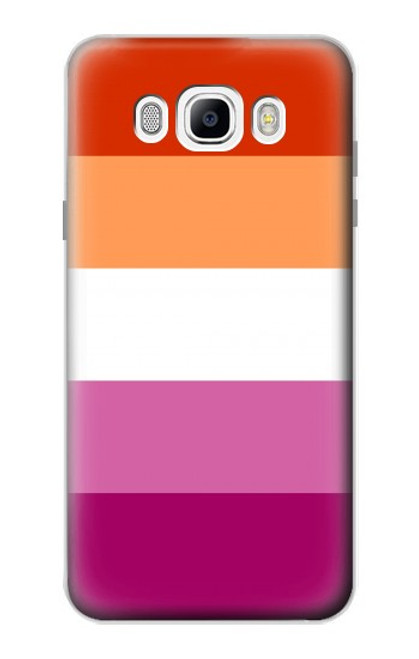 W3887 Lesbian Pride Flag Funda Carcasa Case y Caso Del Tirón Funda para Samsung Galaxy J7 (2016)