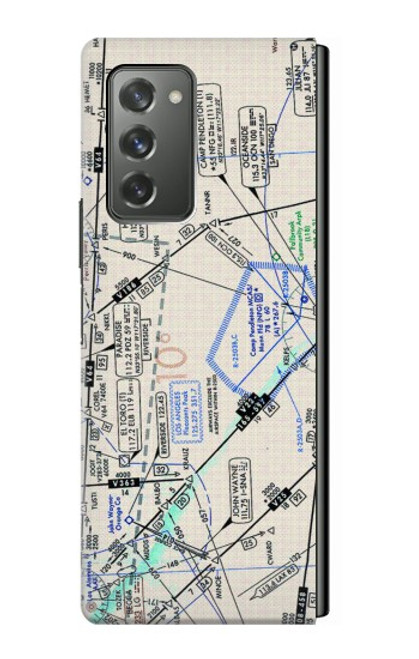 W3882 Flying Enroute Chart Funda Carcasa Case y Caso Del Tirón Funda para Samsung Galaxy Z Fold2 5G