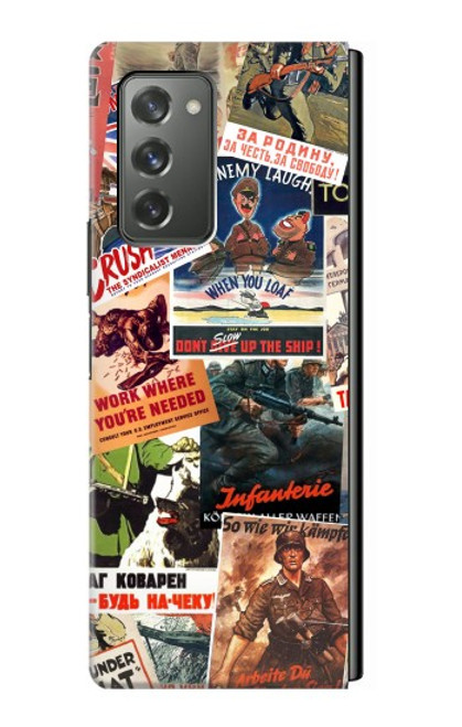 W3905 Vintage Army Poster Funda Carcasa Case y Caso Del Tirón Funda para Samsung Galaxy Z Fold2 5G