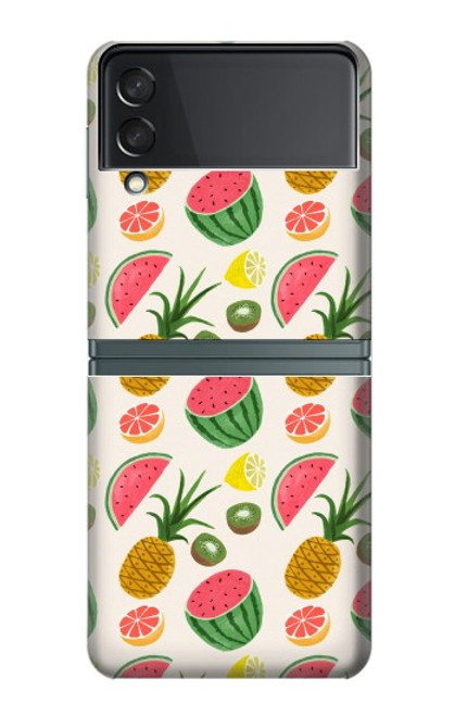 W3883 Fruit Pattern Funda Carcasa Case y Caso Del Tirón Funda para Samsung Galaxy Z Flip 3 5G