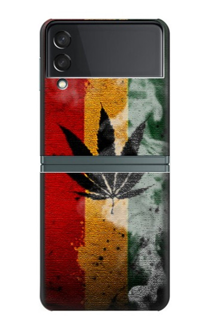 W3890 Reggae Rasta Flag Smoke Funda Carcasa Case y Caso Del Tirón Funda para Samsung Galaxy Z Flip 3 5G