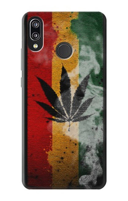 W3890 Reggae Rasta Flag Smoke Funda Carcasa Case y Caso Del Tirón Funda para Huawei P20 Lite