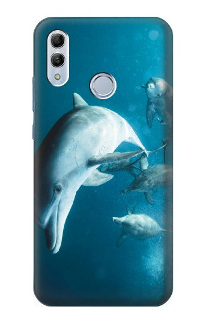 W3878 Dolphin Funda Carcasa Case y Caso Del Tirón Funda para Huawei Honor 10 Lite, Huawei P Smart 2019