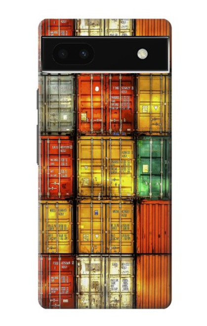 W3861 Colorful Container Block Funda Carcasa Case y Caso Del Tirón Funda para Google Pixel 6a