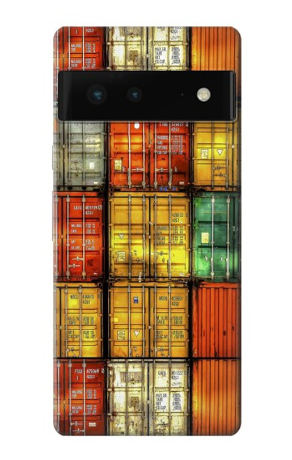 W3861 Colorful Container Block Funda Carcasa Case y Caso Del Tirón Funda para Google Pixel 6