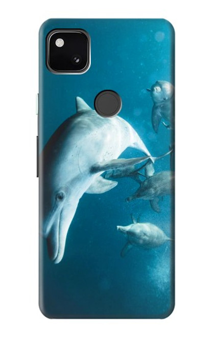 W3878 Dolphin Funda Carcasa Case y Caso Del Tirón Funda para Google Pixel 4a