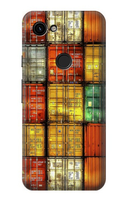 W3861 Colorful Container Block Funda Carcasa Case y Caso Del Tirón Funda para Google Pixel 3a