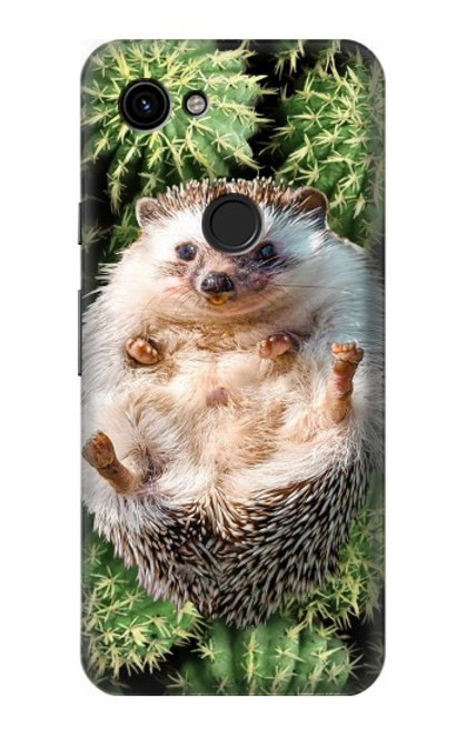W3863 Pygmy Hedgehog Dwarf Hedgehog Paint Funda Carcasa Case y Caso Del Tirón Funda para Google Pixel 3a