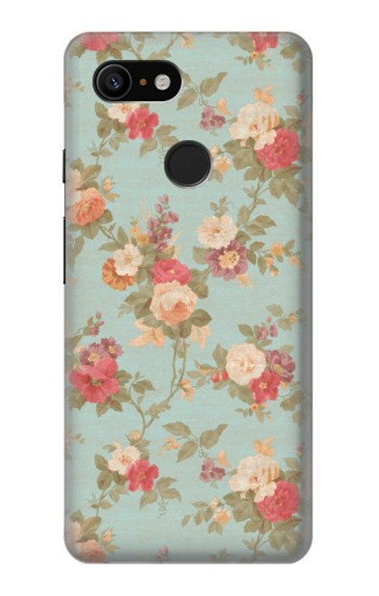 W3910 Vintage Rose Funda Carcasa Case y Caso Del Tirón Funda para Google Pixel 3