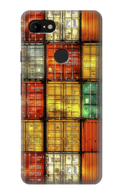 W3861 Colorful Container Block Funda Carcasa Case y Caso Del Tirón Funda para Google Pixel 3 XL