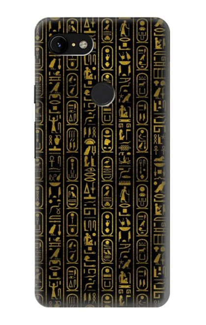 W3869 Ancient Egyptian Hieroglyphic Funda Carcasa Case y Caso Del Tirón Funda para Google Pixel 3 XL