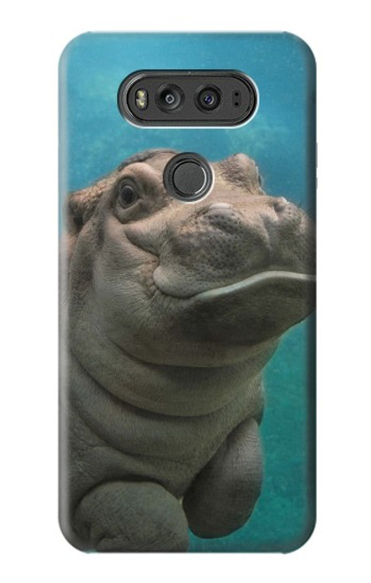 W3871 Cute Baby Hippo Hippopotamus Funda Carcasa Case y Caso Del Tirón Funda para LG V20