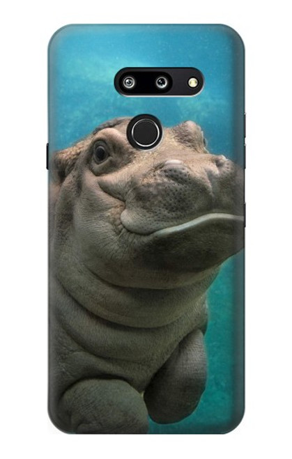 W3871 Cute Baby Hippo Hippopotamus Funda Carcasa Case y Caso Del Tirón Funda para LG G8 ThinQ