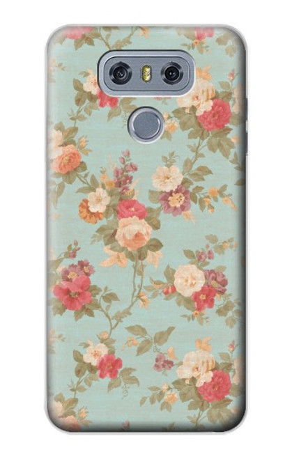 W3910 Vintage Rose Funda Carcasa Case y Caso Del Tirón Funda para LG G6