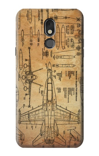 W3868 Aircraft Blueprint Old Paper Funda Carcasa Case y Caso Del Tirón Funda para LG Stylo 5