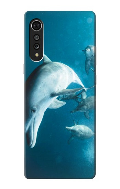 W3878 Dolphin Funda Carcasa Case y Caso Del Tirón Funda para LG Velvet